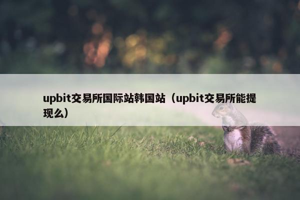 upbit交易所国际站韩国站（upbit交易所能提现么）