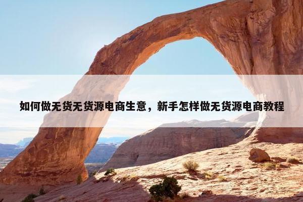 如何做无货无货源电商生意，新手怎样做无货源电商教程