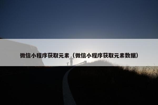 微信小程序获取元素（微信小程序获取元素数据）