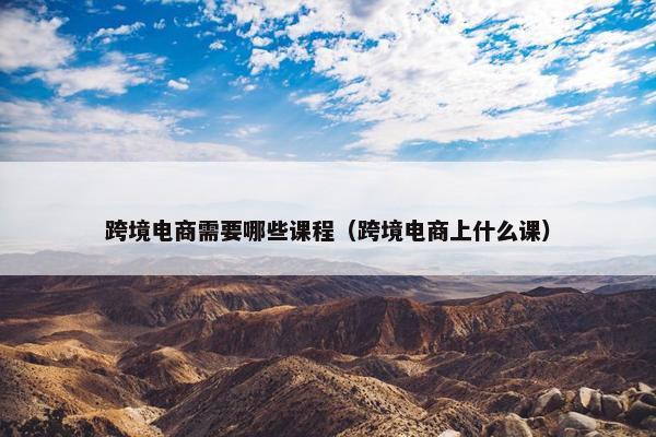 跨境电商需要哪些课程（跨境电商上什么课）