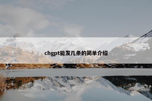 chgpt能发几条的简单介绍