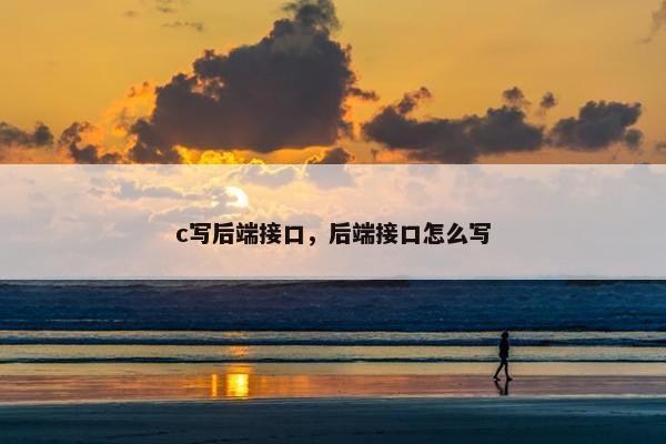 c写后端接口，后端接口怎么写