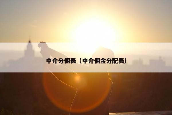 中介分佣表（中介佣金分配表）
