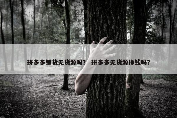 拼多多铺货无货源吗？ 拼多多无货源挣钱吗？