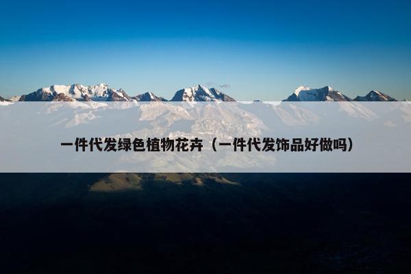 一件代发绿色植物花卉（一件代发饰品好做吗）