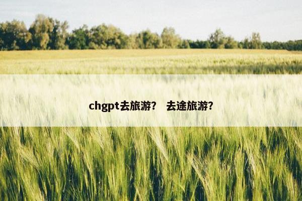 chgpt去旅游？ 去途旅游？