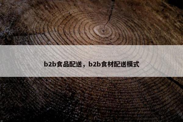 b2b食品配送，b2b食材配送模式