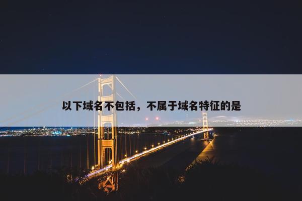 以下域名不包括，不属于域名特征的是