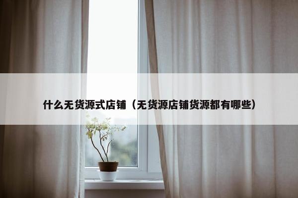 什么无货源式店铺（无货源店铺货源都有哪些）