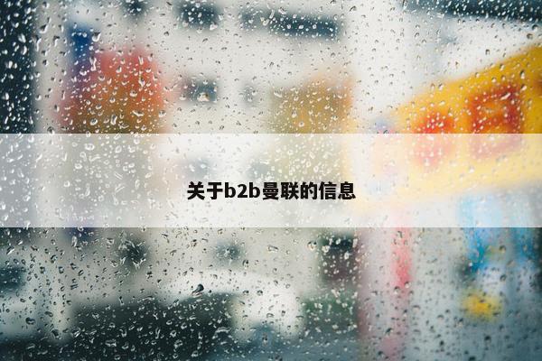 关于b2b曼联的信息