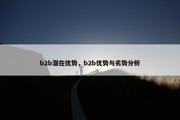 b2b潜在优势，b2b优势与劣势分析