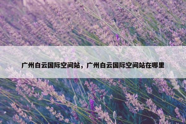 广州白云国际空间站，广州白云国际空间站在哪里