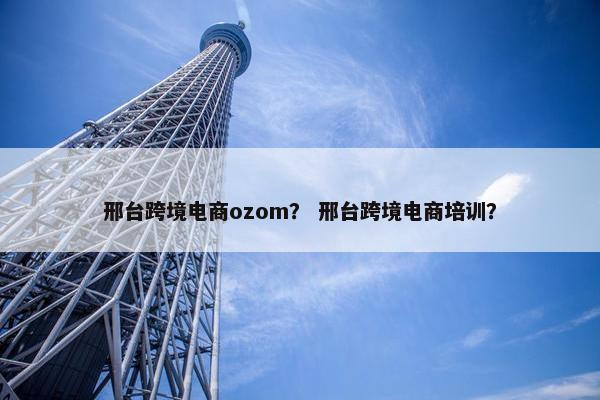 邢台跨境电商ozom？ 邢台跨境电商培训？