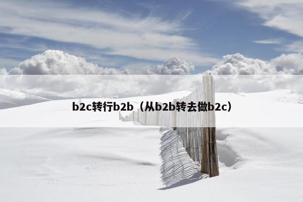 b2c转行b2b（从b2b转去做b2c）