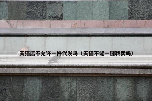 天猫店不允许一件代发吗（天猫不能一键转卖吗）