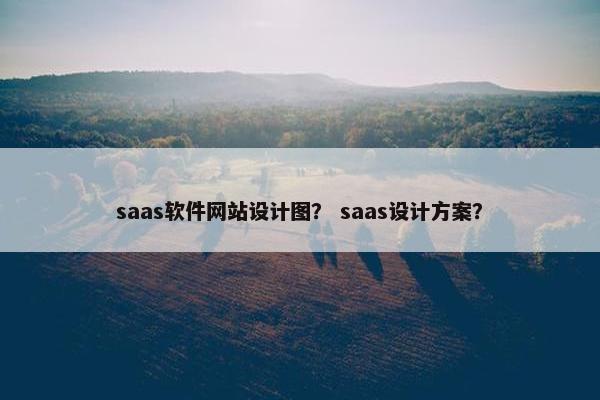 saas软件网站设计图？ saas设计方案？