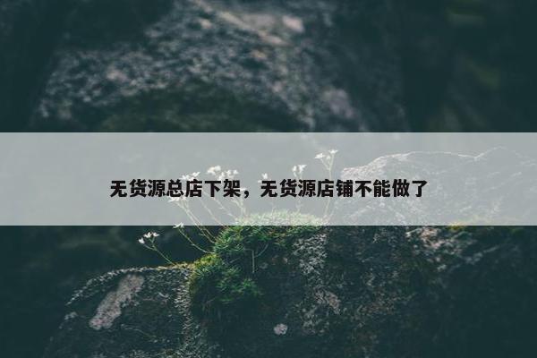 无货源总店下架，无货源店铺不能做了