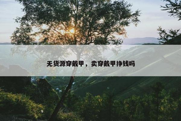 无货源穿戴甲，卖穿戴甲挣钱吗