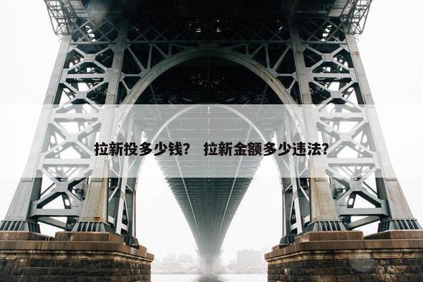 拉新投多少钱？ 拉新金额多少违法？