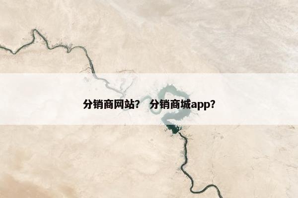 分销商网站？ 分销商城app？