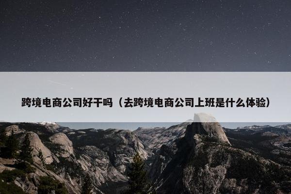 跨境电商公司好干吗（去跨境电商公司上班是什么体验）