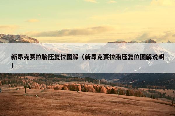 新昂克赛拉胎压复位图解（新昂克赛拉胎压复位图解说明）