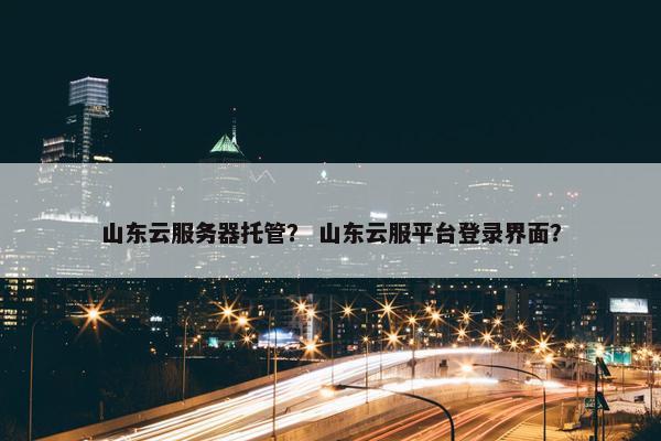 山东云服务器托管？ 山东云服平台登录界面？