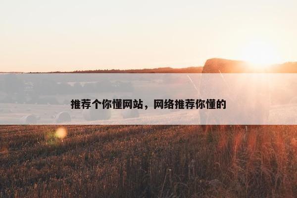 推荐个你懂网站，网络推荐你懂的