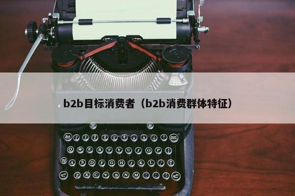 b2b目标消费者（b2b消费群体特征）