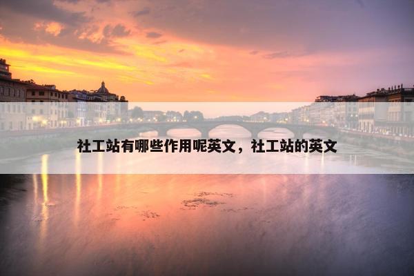 社工站有哪些作用呢英文，社工站的英文