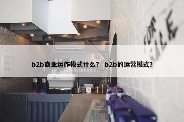 b2b商业运作模式什么？ b2b的运营模式？
