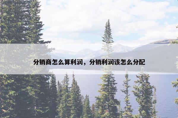 分销商怎么算利润，分销利润该怎么分配