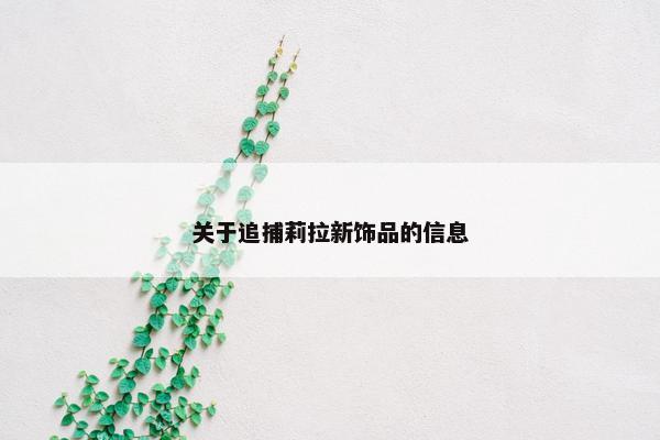 关于追捕莉拉新饰品的信息