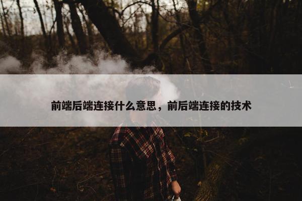 前端后端连接什么意思，前后端连接的技术