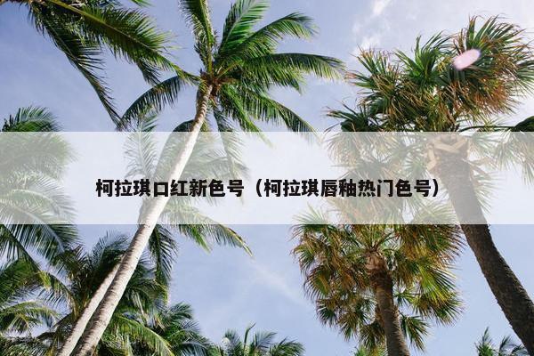 柯拉琪口红新色号（柯拉琪唇釉热门色号）