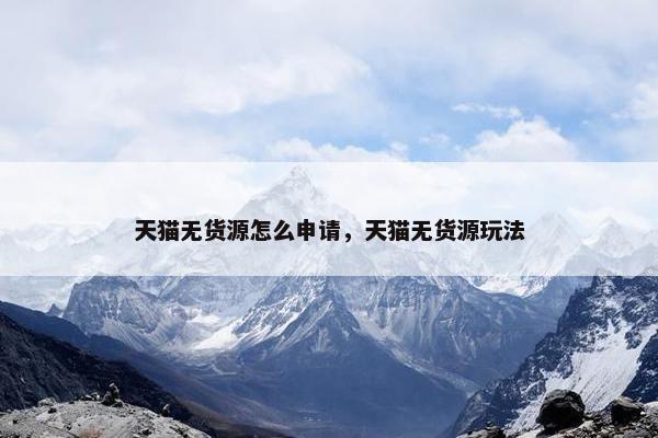天猫无货源怎么申请，天猫无货源玩法