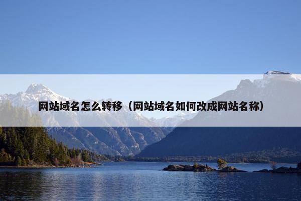 网站域名怎么转移（网站域名如何改成网站名称）