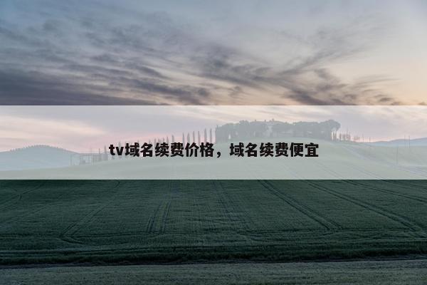 tv域名续费价格，域名续费便宜
