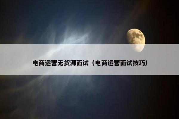 电商运营无货源面试（电商运营面试技巧）