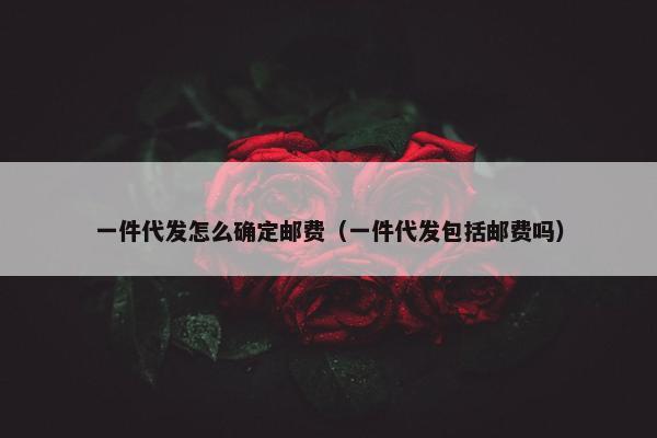 一件代发怎么确定邮费（一件代发包括邮费吗）