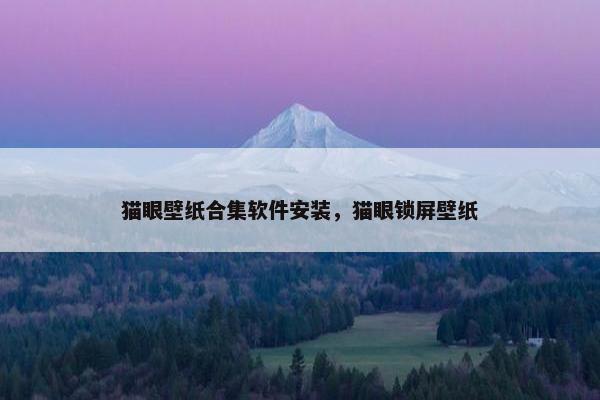 猫眼壁纸合集软件安装，猫眼锁屏壁纸