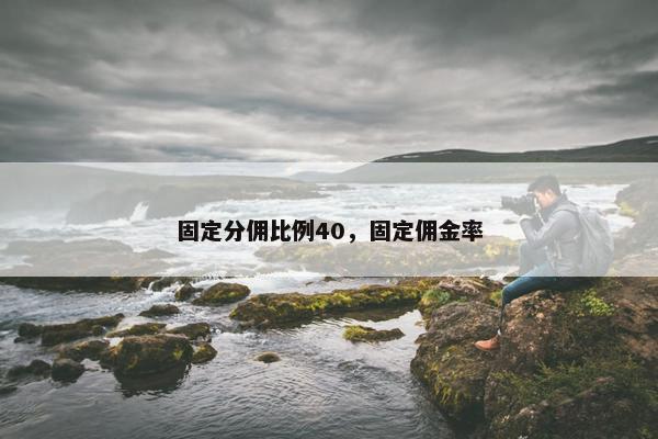 固定分佣比例40，固定佣金率