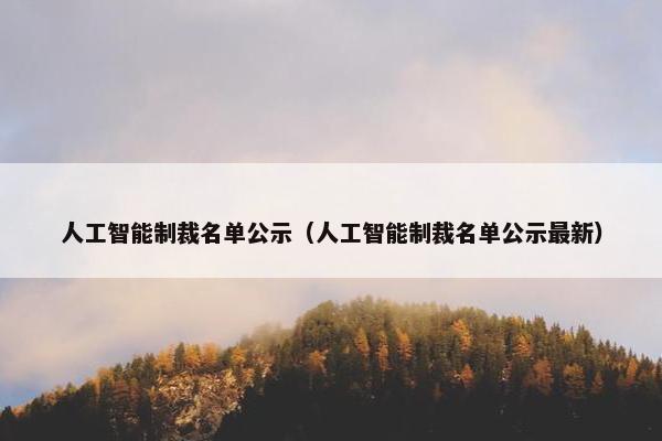人工智能制裁名单公示（人工智能制裁名单公示最新）