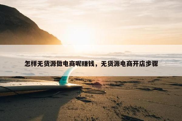怎样无货源做电商呢赚钱，无货源电商开店步骤