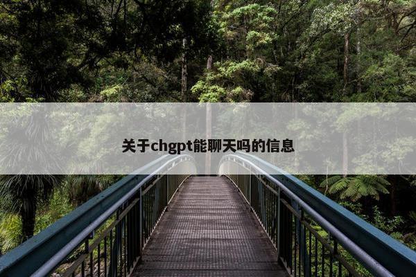 关于chgpt能聊天吗的信息
