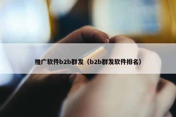 推广软件b2b群发（b2b群发软件排名）