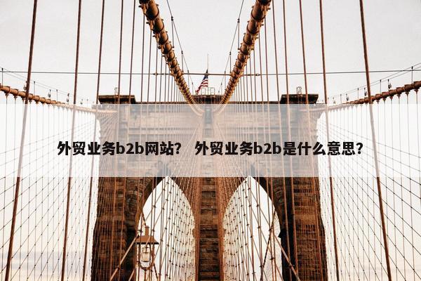 外贸业务b2b网站？ 外贸业务b2b是什么意思？