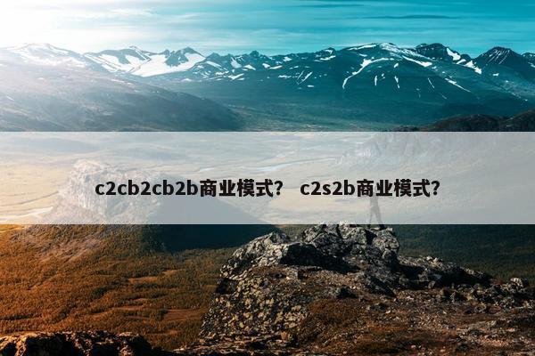 c2cb2cb2b商业模式？ c2s2b商业模式？