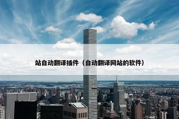 站自动翻译插件（自动翻译网站的软件）
