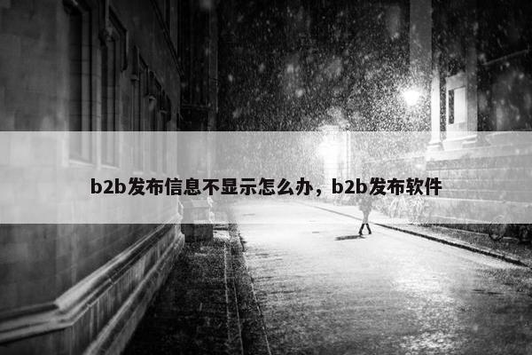 b2b发布信息不显示怎么办，b2b发布软件